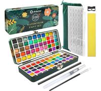 Artecho Aquarelle Set 100 couleurs en boîte portable Peintre amateur