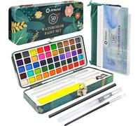Artecho Aquarelle Set 50 couleurs avec accessoires en boîte portable