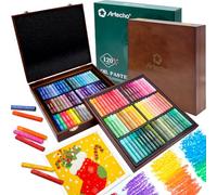Artecho - Coffret en Bois de 120 Pastels à l'Huile Doux, Pastels à l'Huile pour Peinture Artistique, Dessin, Mélange (10 x 70 mm)