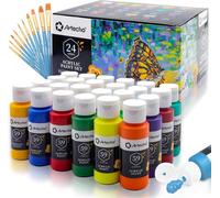 Artecho peinture acrylique set 24 couleurs 59ml + 10 pinceaux