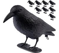 ARTECSIS® Lot de 12 Corbeau factice en Plastique Anti-Pigeons et Anti-Oiseaux (38x13x12 cm) - leurre de Corbeau résistant aux intempéries pour Balcon et Jardin - effaroucheur réaliste