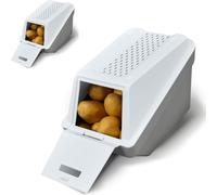 ARTECSIS® Lot de 2 boîtes à pommes de terre EasyClick 5,0 L, blanc - Couvercle, empilable, 6 étiquettes