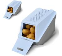 ARTECSIS® Lot de 2 boîtes à pommes de terre EasyClick 5,0 L, bleu glacier - Couvercle, empilable, 6 étiquettes