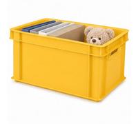 ARTECSIS® Lot de 2 caisses de rangement empilables en plastique 29 L, jaune, 41 x 34 x 24 cm - Maison et atelier
