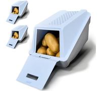 ARTECSIS® Lot de 3 boîtes à pommes de terre EasyClick 3,5 L, bleu glacier - Couvercle, empilable, 6 étiquettes