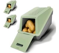 ARTECSIS® Lot de 3 boîtes à pommes de terre EasyClick 3,5 L, vert printemps - Couvercle, empilable, 6 étiquettes