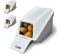 ARTECSIS® Lot de 3 boîtes à pommes de terre EasyClick 5,0 L, blanc - Couvercle, empilable, 6 étiquettes