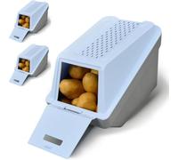 ARTECSIS® Lot de 3 boîtes à pommes de terre EasyClick 5,0 L, bleu glacier - Couvercle, empilable, 6 étiquettes