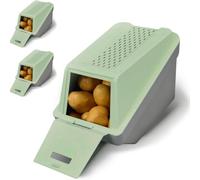 ARTECSIS® Lot de 3 boîtes à pommes de terre EasyClick 5,0 L, vert printemps - Couvercle, empilable, 6 étiquettes