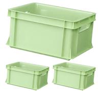 ARTECSIS® Lot de 3 caisses de rangement empilables en plastique 11 L, vert, 35 x 24 x 18 cm - Maison et atelier