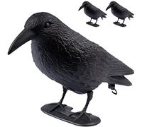 ARTECSIS® Lot de 3 Corbeau factice en Plastique Anti-Pigeons et Anti-Oiseaux (38x13x12 cm) - leurre de Corbeau résistant aux intempéries pour Balcon et Jardin - effaroucheur réaliste