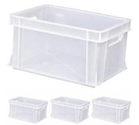 ARTECSIS® Lot de 4 caisses de rangement empilables en plastique 11 L, transparent, 35 x 24 x 18 cm - Maison et atelier