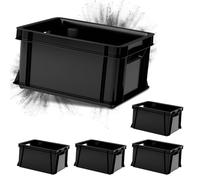 ARTECSIS® Lot de 5 caisses de rangement empilables en plastique 11 L, anthracite, 35 x 24 x 18 cm - Maison et atelier