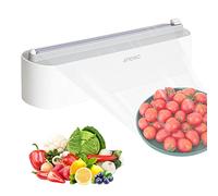 ArteiWo Distributeur magnétique rechargeable d'emballages en plastique avec cutter, distributeur de papier d'aluminium avec cutter, coupe-film alimentaire robuste, film plastique de 30,5 cm x 100 m