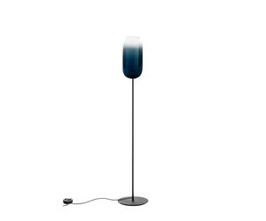 Artemide Gople Floor Stehleuchte, structure noire, diffuseur bleu saphir