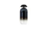Artemide Gople Mini Ceiling Deckenleuchte, structure noire, diffuseur bleu saphir