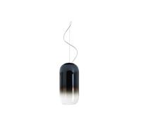 Artemide Gople Mini Suspension Pendelleuchte, structure argent, diffuseur bleu saphir