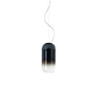 Artemide Gople Mini Suspension Pendelleuchte, structure noire, diffuseur bleu saphir