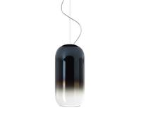 Artemide Gople Suspension Pendelleuchte, structure argent, diffuseur bleu saphir