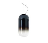 Artemide Gople Suspension Pendelleuchte, structure noire, diffuseur bleu saphir
