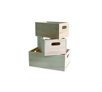 Artemio 14001473 3 caisses gigognes en Bois, 21,5 x 7 x 12 Beige