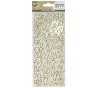 Autocollants alphabet et chiffres - doré avec paillettes
