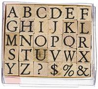 Artemio ARTA61 Set de Tampons en Alphabet Majuscules Bois Multicolore 6 x 3 x 5 cm