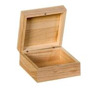 Artemio Boîte Carré, Bois, Beige, 10 x 10 x 5 cm