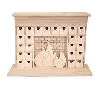 Artemio Calendrier de l'Avent Cheminée 24 tiroirs bois 33 x 46,5 x 14,5 cm Beige
