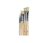 Artemio Pinceaux en Soie de Porc - Bouts Plats - 6 pcs, Bois, Beige, 6, 5 x 1 x 25, 5 cm