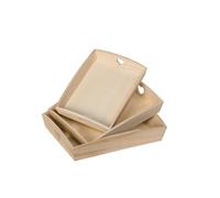 Artemio Plateaux en Bois gigogne (x3) rectangulaire avec c