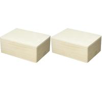 Artemio Set de 2 Boîtes Rectangulaire, Bois, Beige, 22 x 9 x 16 cm 14002310 (Lot de 2)