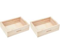 Artemio Tirelire cagnotte Voyage en Bois à décorer-17 x 12 x 5 cm, Beige, 17 x 12 x 5 (Lot de 2)
