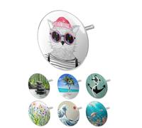 arteneur Bouchon de Baignoire Universel Chat Hipster de Berlin en INOX | Surface POM anti-jaune et anti-rayures, triple joint, chrome, Ø70mm, réglable 45-78mm, vis laiton+inox