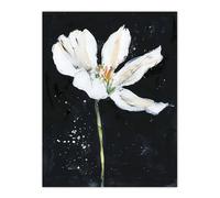 Artery8 Abstract White Lily Flower Black Floral Painting Living Room Large Wall Art Poster Print Thick Paper 18X24 Inch