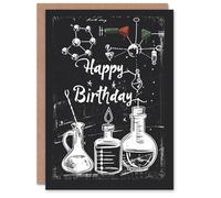 Artery8 Birthday Card Chemistry Set Scientist Chalkboard G or Him Man Male Dad Brother Son Papa Grandad Greeting Card