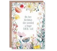 Artery8 Carte de vœux humoristique pour adulte, motif floral, pour femme, carte d'anniversaire