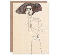 Artery8 Egon Schiele Art Card Portrait of a Woman with a Hat