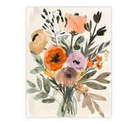 Artery8 Flower Bouquet Vase Abstract Floral Watercolour Living Room Large Wall Art Poster Print Thick Paper 18X24 Inch