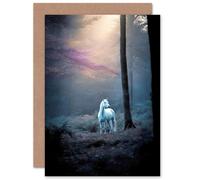 Artery8 Forest Horse Photo Enchanted Landscape for Wife Her Mum Sister Daughter Mom Gran Nan Birthday Thank You Congratulations Blank Art Greeting Card