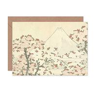 Artery8 Hokusai Fuji And Cherry Blossom Japanese Painting Fine Art Greeting Card Plus Envelope Blank Inside Fleur Japonais La peinture