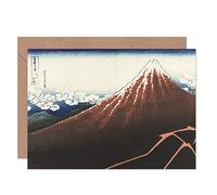 Artery8 Hokusai Rainstorm Foot Of Mountain Fuji Japanese Fine Art Greeting Card Plus Envelope Blank Inside Pluie Montagne Japonais