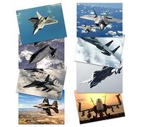 Artery8 Military SR-71 Blackbird F-15 Eagle F-16 Falcon F-18 Hornet F-22 Raptor Fighters Navy Wall Art Poster Pack of 8 Militaire Aigle Combattant Marine Mur Affiche