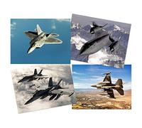 Artery8 Military SR-71 Blackbird F-15 Eagle F-16 Falcon F-22 Raptor Fighters Navy Planes Home Decor Wall Art Poster Pack of 4 Militaire Aigle Combattant Marine Avion Accueil Déco mur Affiche