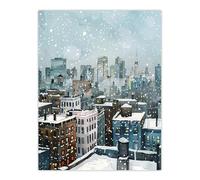 Artery8 New York City Rooftops Winter Snow Cityscape Living Room Large Wall Art Poster Print Thick Paper 18X24 Inch