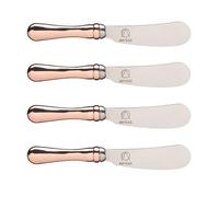 Artesà Ensemble de couteaux à beurre poignées en or rose, paquet de 4, couteaux pour étaler le fromage et les craquelins pour un dîner, acier inoxydable, 12 cm