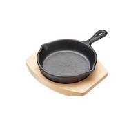 Mini Poêle Fonte service avec planche en bois 10cm