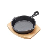 Kitchen Craft Mini poêle en fonte service avec planche en bois 20 cm