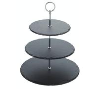 Artesa Set De Service À Gâteau En Ardoise À Trois Étages, 28,5 X 34,5 cm, Boîte Cadeau