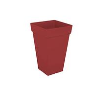 Artevasi Capri Pot High Square, Haut Pot carré en Plastique, 50cm, Couleur: Rouge foncé
